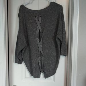New York &Co.  Medium sweater.  Metallic and grey.